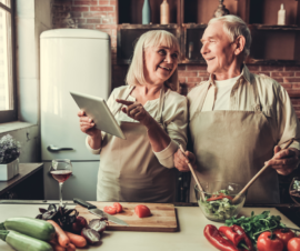 Couple Cooking, Healthy Aging